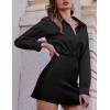 Zeagoo Womens Mini Skirts Elastic High Waisted Skirts Stain A-Line Zipper Party Club Skirt 2025(A-black)