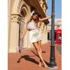 Zeagoo Womens Mini Skirts Elastic High Waisted Skirts Stain A-Line Zipper Party Club Skirt 2025(Beige)