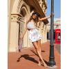 Zeagoo Womens Mini Skirts Elastic High Waisted Skirts Stain A-Line Zipper Party Club Skirt 2025(Beige Floral)