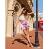 Zeagoo Womens Mini Skirts Elastic High Waisted Skirts Stain A-Line Zipper Party Club Skirt 2025(Colorful Floral)