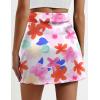 Zeagoo Womens Mini Skirts Elastic High Waisted Skirts Stain A-Line Zipper Party Club Skirt 2025(Colorful Floral)