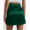 Zeagoo Womens Mini Skirts Elastic High Waisted Skirts Stain A-Line Zipper Party Club Skirt 2025(Evergreen)