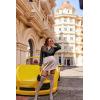 Zeagoo Womens Mini Skirts Elastic High Waisted Skirts Stain A-Line Zipper Party Club Skirt 2025(Light Khaki)
