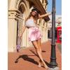 Zeagoo Womens Mini Skirts Elastic High Waisted Skirts Stain A-Line Zipper Party Club Skirt 2025(Light Pink)