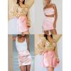 Zeagoo Womens Mini Skirts Elastic High Waisted Skirts Stain A-Line Zipper Party Club Skirt 2025(Light Pink)