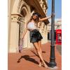 Zeagoo Womens Mini Skirts Elastic High Waisted Skirts Stain A-Line Zipper Party Club Skirt 2025(Pat1)