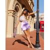 Zeagoo Womens Mini Skirts Elastic High Waisted Skirts Stain A-Line Zipper Party Club Skirt 2025(Purple)