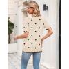 Zeagoo Women’s Short Sleeve Sweater 2026 Spring Summer V Neck Lightweight Tops Dressy Blouses Business Casual Outfits(A-khaki Polka Dot)