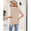 Zeagoo Women’s Short Sleeve Sweater 2026 Spring Summer V Neck Lightweight Tops Dressy Blouses Business Casual Outfits(Apricot)