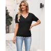 Zeagoo Women’s Short Sleeve Sweater 2026 Spring Summer V Neck Lightweight Tops Dressy Blouses Business Casual Outfits(Black)