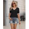 Zeagoo Women’s Short Sleeve Sweater 2026 Spring Summer V Neck Lightweight Tops Dressy Blouses Business Casual Outfits(Black)