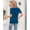 Zeagoo Women’s Short Sleeve Sweater 2026 Spring Summer V Neck Lightweight Tops Dressy Blouses Business Casual Outfits(Dark Blue)