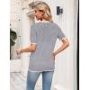 Zeagoo Women’s Short Sleeve Sweater 2026 Spring Summer V Neck Lightweight Tops Dressy Blouses Business Casual Outfits(Grey)