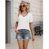 Zeagoo Women’s Short Sleeve Sweater 2026 Spring Summer V Neck Lightweight Tops Dressy Blouses Business Casual Outfits(White)