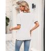 Zeagoo Women’s Short Sleeve Sweater 2026 Spring Summer V Neck Lightweight Tops Dressy Blouses Business Casual Outfits(White)