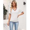 Zeagoo Women’s Short Sleeve Sweater 2026 Spring Summer V Neck Lightweight Tops Dressy Blouses Business Casual Outfits(White)