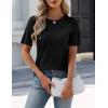 Zeagoo Women’s Short Sleeve Sweater Tops 2026 Spring Summer Crew Neck Hollow Out Blouses Dressy Business Casual Outfits(Black)