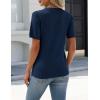 Zeagoo Women’s Short Sleeve Sweater Tops 2026 Spring Summer Crew Neck Hollow Out Blouses Dressy Business Casual Outfits(Navy)