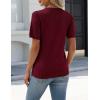 Zeagoo Women’s Short Sleeve Sweater Tops 2026 Spring Summer Crew Neck Hollow Out Blouses Dressy Business Casual Outfits(Wine Red)