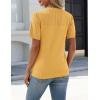 Zeagoo Women’s Short Sleeve Sweater Tops 2026 Spring Summer Crew Neck Hollow Out Blouses Dressy Business Casual Outfits(Yellow)