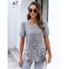Zeagoo Womens Short Sleeve Tops Floral Boho Shirts Pleated Crewneck Summer Outfit Puff Sleeve Blouses Casual Tunic(Dh62)