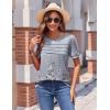 Zeagoo Womens Short Sleeve Tops Floral Boho Shirts Pleated Crewneck Summer Outfit Puff Sleeve Blouses Casual Tunic(Dh62)