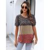 Zeagoo Womens Short Sleeve Tops Floral Boho Shirts Pleated Crewneck Summer Outfit Puff Sleeve Blouses Casual Tunic(Floral Multicolor 553)