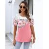 Zeagoo Womens Short Sleeve Tops Floral Boho Shirts Pleated Crewneck Summer Outfit Puff Sleeve Blouses Casual Tunic(Sf122)