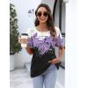 Zeagoo Womens Short Sleeve Tops Floral Boho Shirts Pleated Crewneck Summer Outfit Puff Sleeve Blouses Casual Tunic(Sf42)