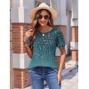 Zeagoo Womens Short Sleeve Tops Floral Boho Shirts Pleated Crewneck Summer Outfit Puff Sleeve Blouses Casual Tunic(Xh3636)