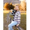 Zeagoo Womens Striped Oversized Sweater 2025 Crew Neck Long Sleeve Knitted Color Block Casual Loose Pullover Top(Navy&purple Stripe)