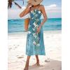 Zeagoo Women’s Summer Casual Boho Sundress Spaghetti Strap Square Neck Flowy Midi Dresses A Line Beach Dress with Pockets(02-zw89)
