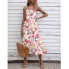 Zeagoo Women’s Summer Casual Boho Sundress Spaghetti Strap Square Neck Flowy Midi Dresses A Line Beach Dress with Pockets(03-pink Floral)