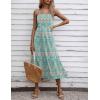 Zeagoo Women’s Summer Casual Boho Sundress Spaghetti Strap Square Neck Flowy Midi Dresses A Line Beach Dress with Pockets(04-pa169)