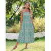 Zeagoo Women’s Summer Casual Boho Sundress Spaghetti Strap Square Neck Flowy Midi Dresses A Line Beach Dress with Pockets(04-pa169)