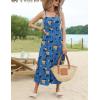 Zeagoo Women’s Summer Casual Boho Sundress Spaghetti Strap Square Neck Flowy Midi Dresses A Line Beach Dress with Pockets(Bf165)