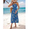 Zeagoo Women’s Summer Casual Boho Sundress Spaghetti Strap Square Neck Flowy Midi Dresses A Line Beach Dress with Pockets(Bf165)