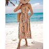 Zeagoo Women’s Summer Casual Boho Sundress Spaghetti Strap Square Neck Flowy Midi Dresses A Line Beach Dress with Pockets(Cx258)