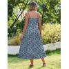 Zeagoo Women’s Summer Casual Boho Sundress Spaghetti Strap Square Neck Flowy Midi Dresses A Line Beach Dress with Pockets(Xh444)