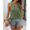 Zeagoo Womens Summer Crochet Sleeveless Sweater Vest Round Neck Hollow Out Knit Tank Tops Casual Loose Cami Tops(Army Green)