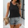 Zeagoo Womens Summer Crochet Sleeveless Sweater Vest Round Neck Hollow Out Knit Tank Tops Casual Loose Cami Tops(Black)