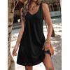 Zeagoo Womens Summer Dress 2026 Loose V Neck Sleeveless Sundresses Swimsuit Coverup with Pockets Floral Tank Dresses(Black)