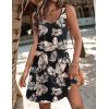Zeagoo Womens Summer Dress 2026 Loose V Neck Sleeveless Sundresses Swimsuit Coverup with Pockets Floral Tank Dresses(Black-leaf Printed)