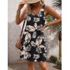 Zeagoo Womens Summer Dress 2026 Loose V Neck Sleeveless Sundresses Swimsuit Coverup with Pockets Floral Tank Dresses(Black-leaf Printed)