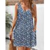 Zeagoo Womens Summer Dress 2026 Loose V Neck Sleeveless Sundresses Swimsuit Coverup with Pockets Floral Tank Dresses(Blue Floral-printed)