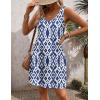 Zeagoo Womens Summer Dress 2026 Loose V Neck Sleeveless Sundresses Swimsuit Coverup with Pockets Floral Tank Dresses(Blue-printed)