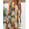 Zeagoo Womens Summer Dress 2026 Loose V Neck Sleeveless Sundresses Swimsuit Coverup with Pockets Floral Tank Dresses(Bohemian-printed)