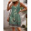 Zeagoo Womens Summer Dress 2026 Loose V Neck Sleeveless Sundresses Swimsuit Coverup with Pockets Floral Tank Dresses(Green-printed)