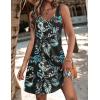 Zeagoo Womens Summer Dress 2026 Loose V Neck Sleeveless Sundresses Swimsuit Coverup with Pockets Floral Tank Dresses(Leaf-printed-2)