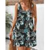 Zeagoo Womens Summer Dress 2026 Loose V Neck Sleeveless Sundresses Swimsuit Coverup with Pockets Floral Tank Dresses(Leaf-printed-2)